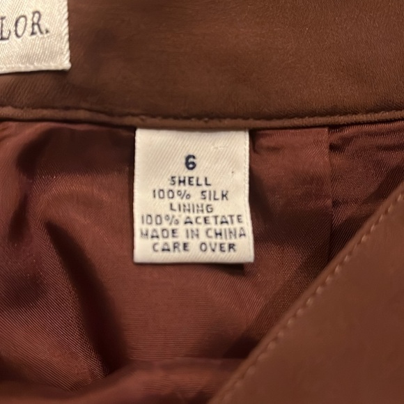 Vintage Ann Taylor 6 High-Rise Brown Silk Tailored Women’s Pants - Picture 3 of 7